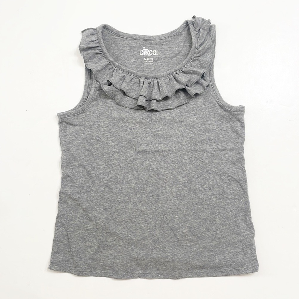Circo girls gray ruffle tank top